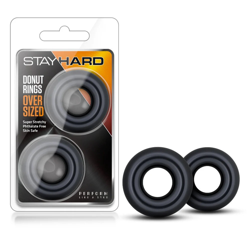 Stay Hard - Donut Rings Oversized - Black