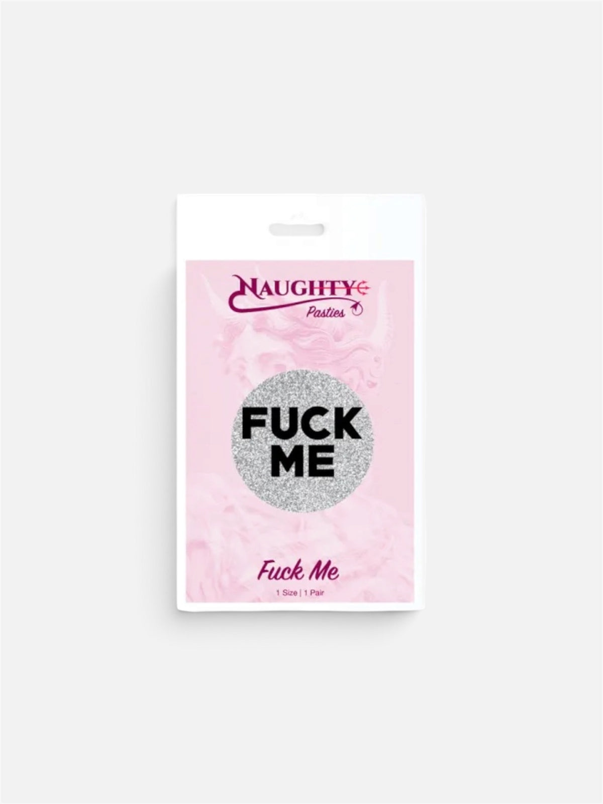 Naughty Glitter "Fuck Me" Nipple Pasties – Reusable Adhesive Covers
