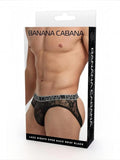 BANANA CABANA Lace Nights Open Back Brief – Black