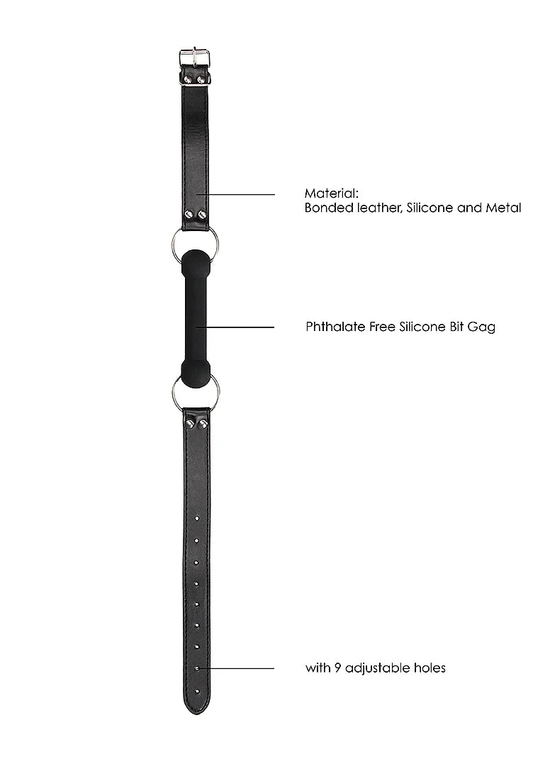 Silicone Bit Gag - With Adjustable Bonded Leather