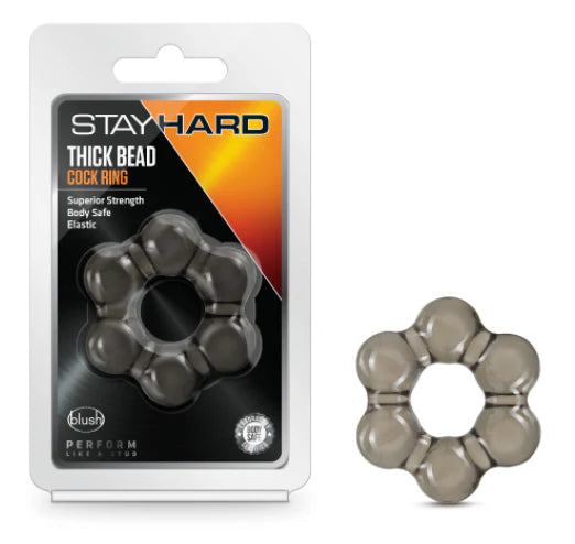 Stay Hard - Thick Bead Cock Ring - Black