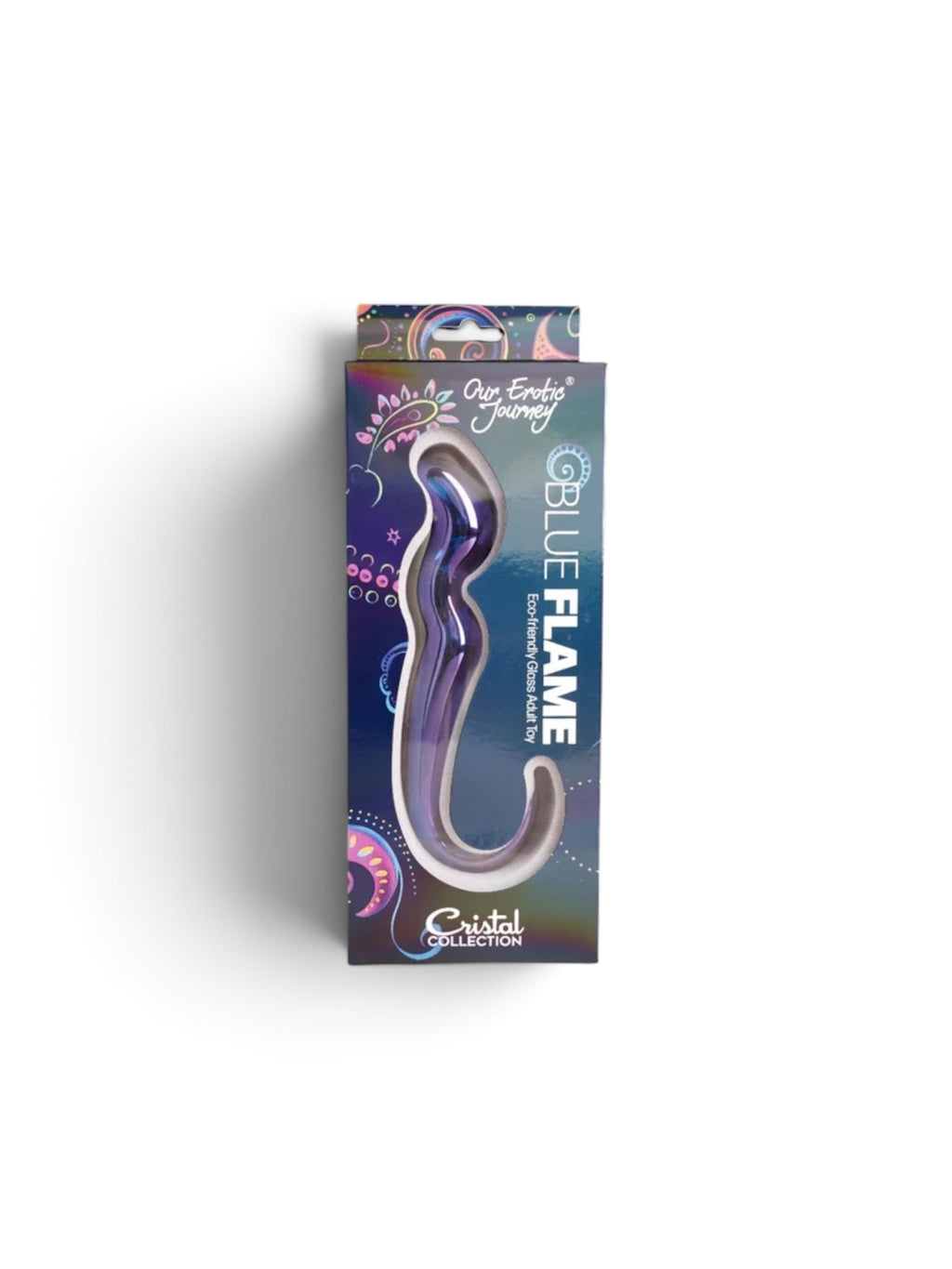 Gode en verre incurvé Flamme Bleue