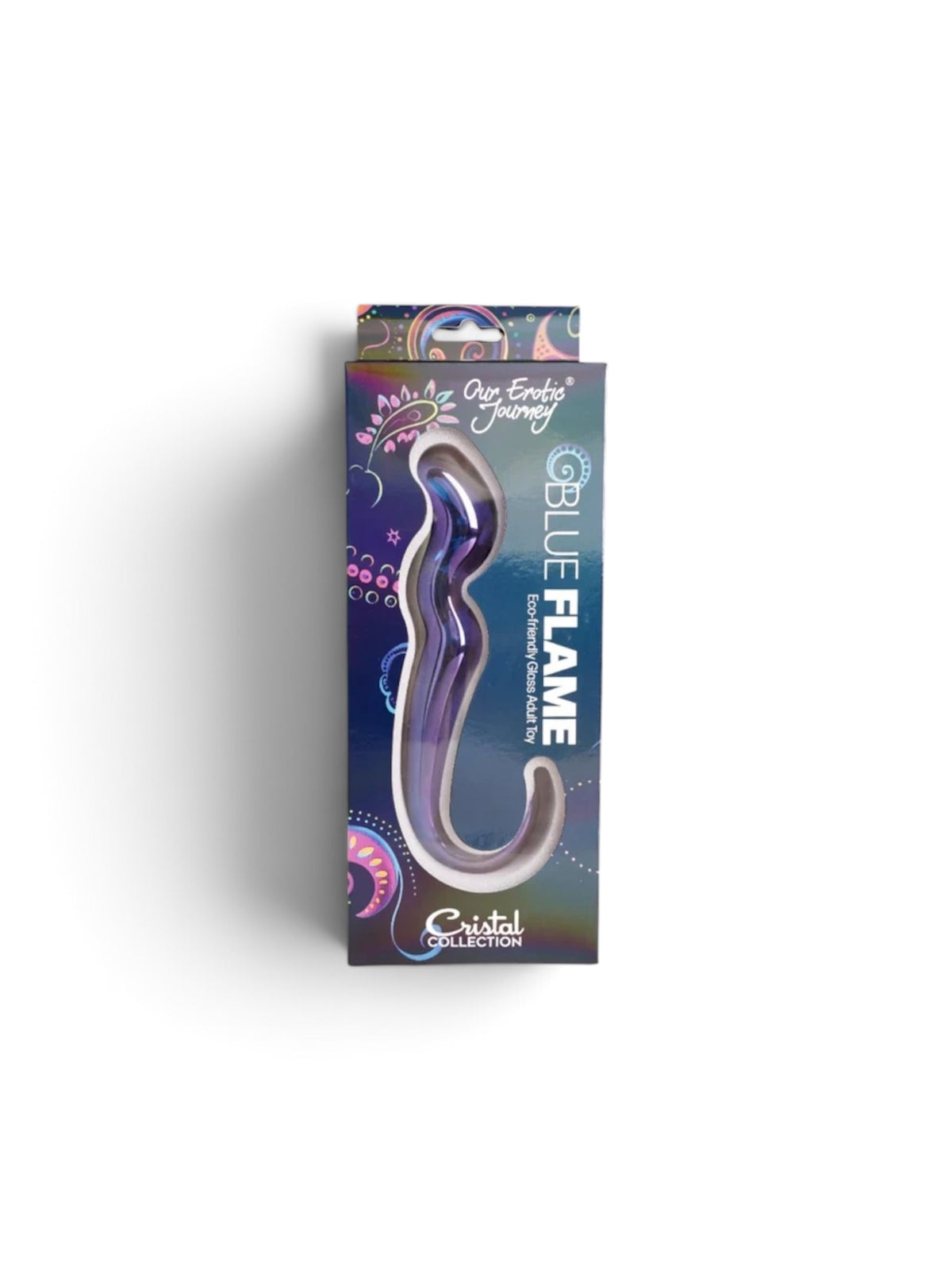 Gode en verre incurvé Flamme Bleue