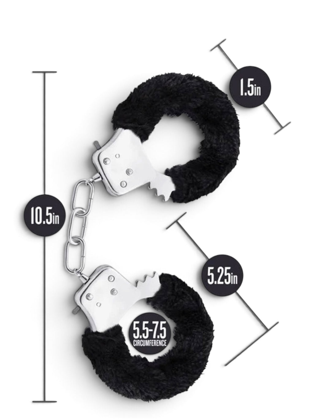 Blush Temptasia Beginner Cuffs 10.5" – Black