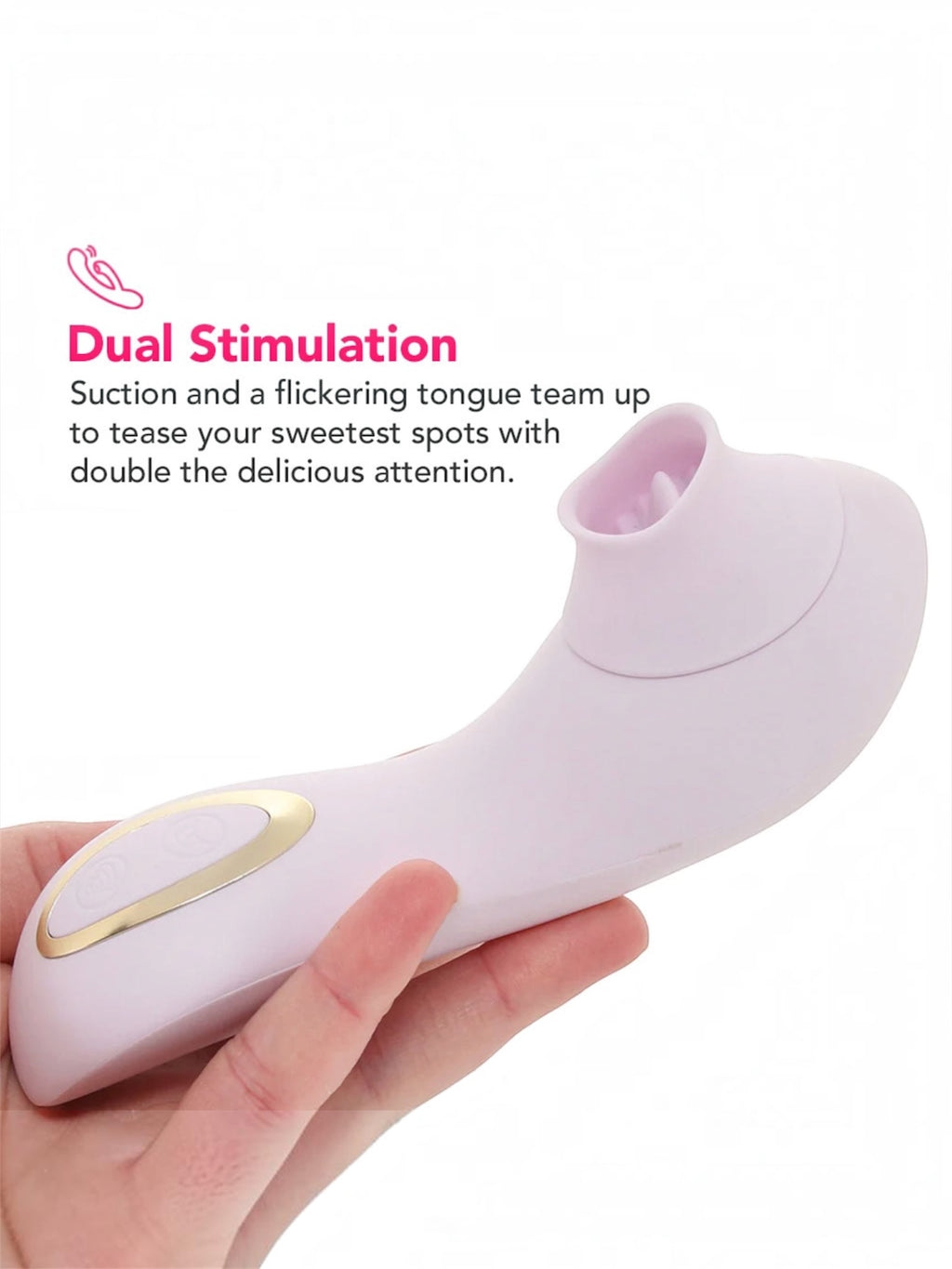 Blush Délice Fleur Rechargeable Fluttering Suction Vibrator – Barely Purple