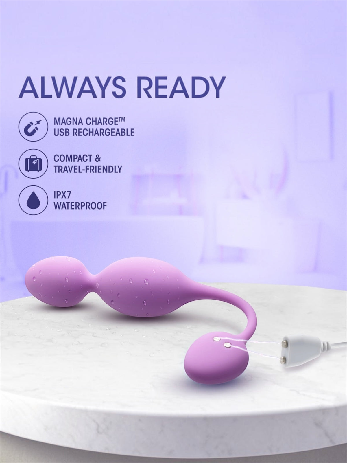Bien-être - Raine - Balle de Kegel vibrante - Lilas