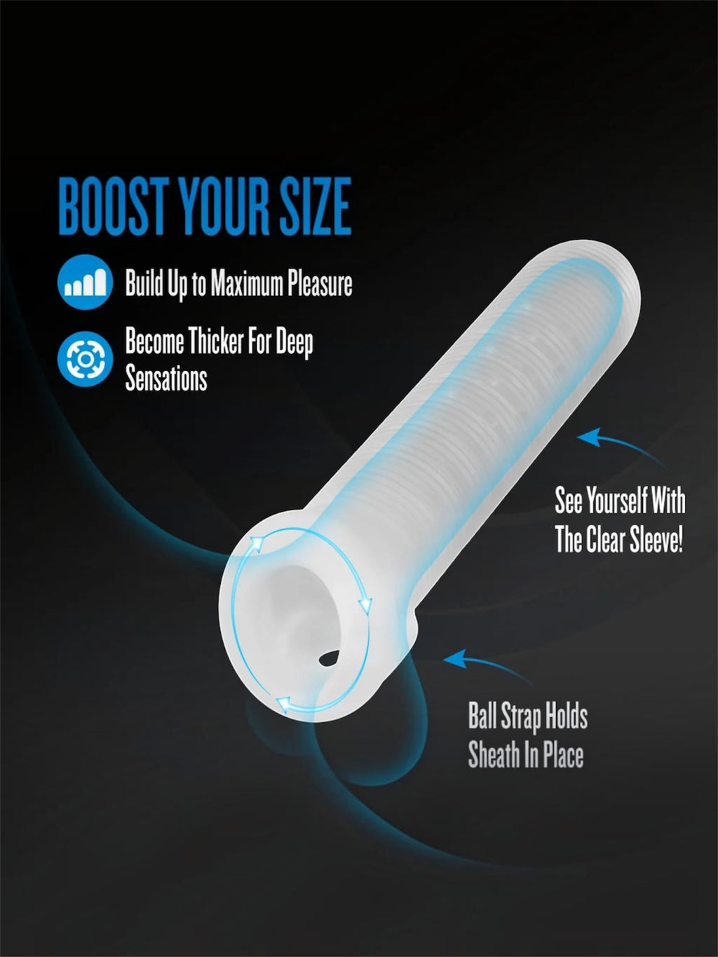 Blush Performance Plus Stoic 7.75" Silicone Sleeve – Clear