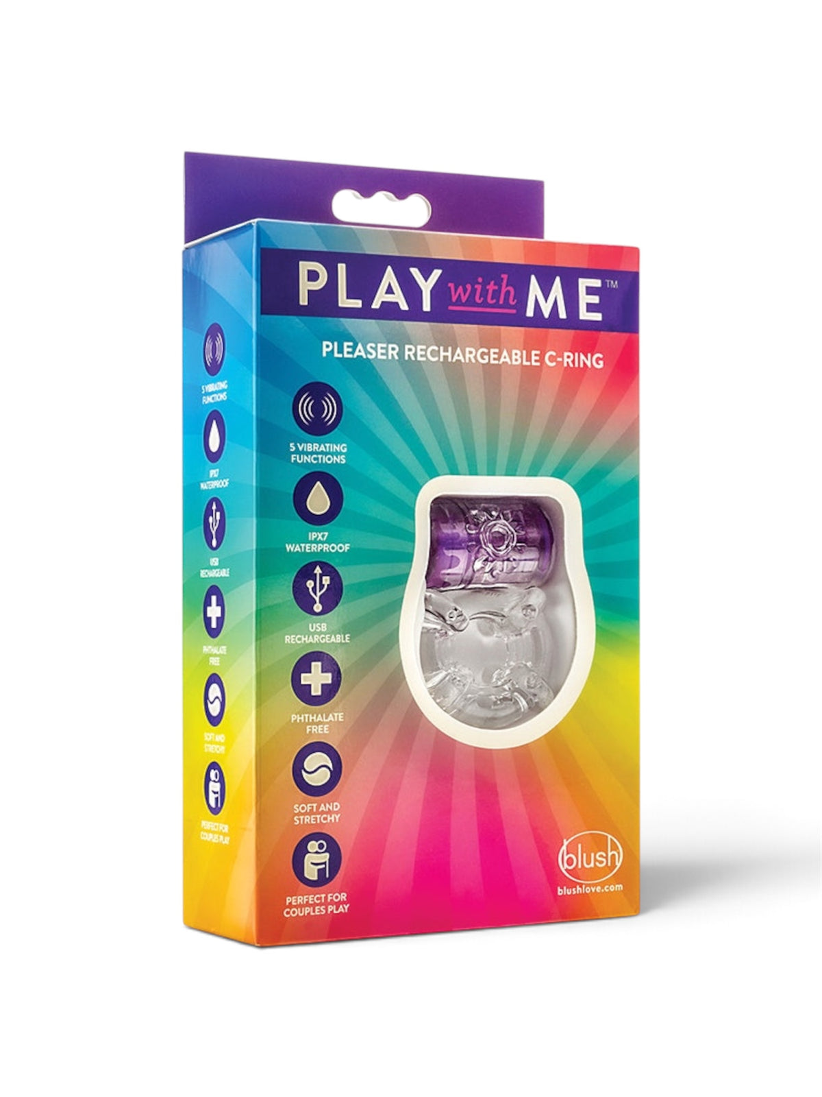 Blush Pleaser Rechargeable Vibrating Ring – Purple