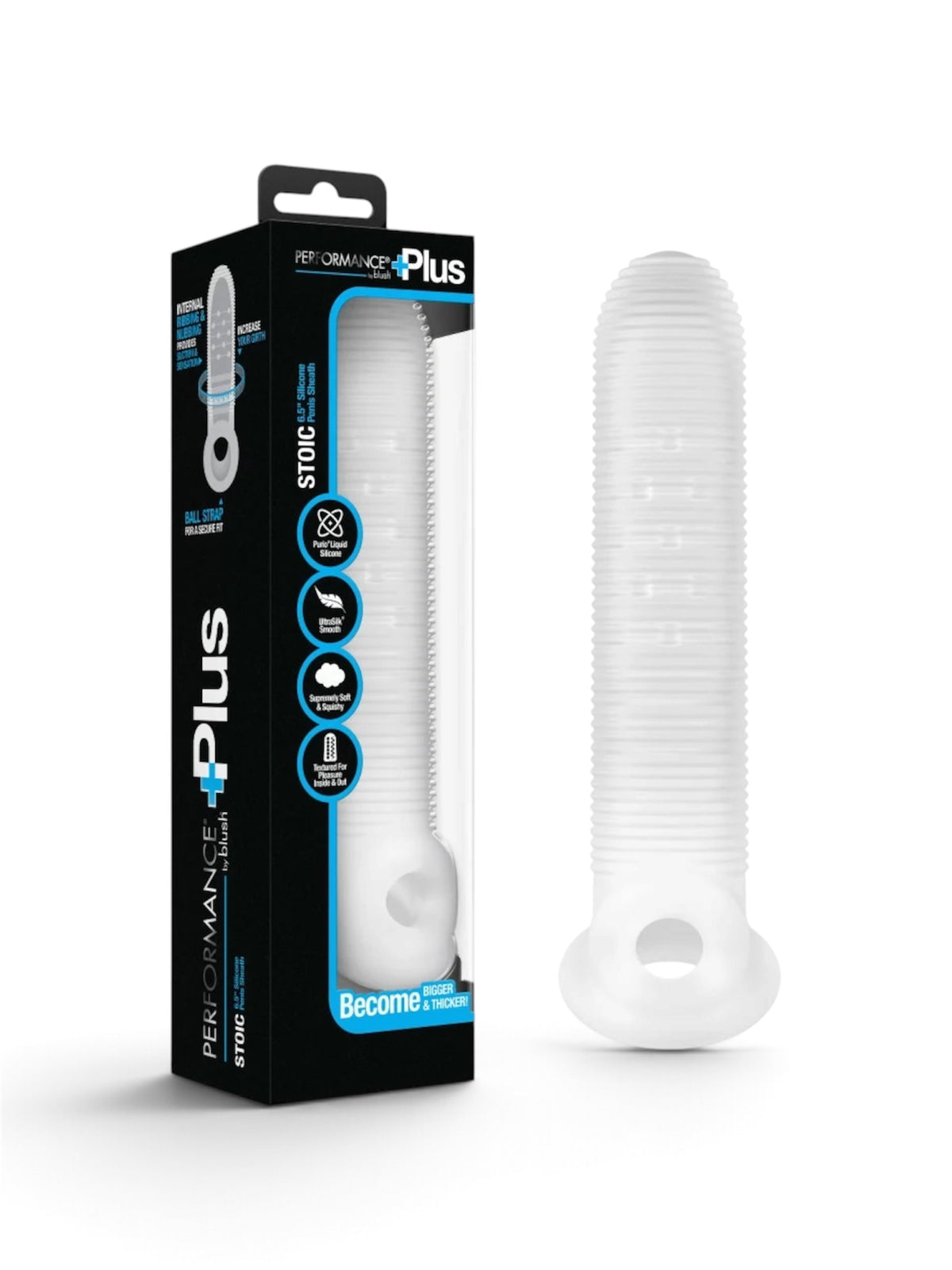 Blush Performance Plus Stoic 7.75" Silicone Sleeve – Clear