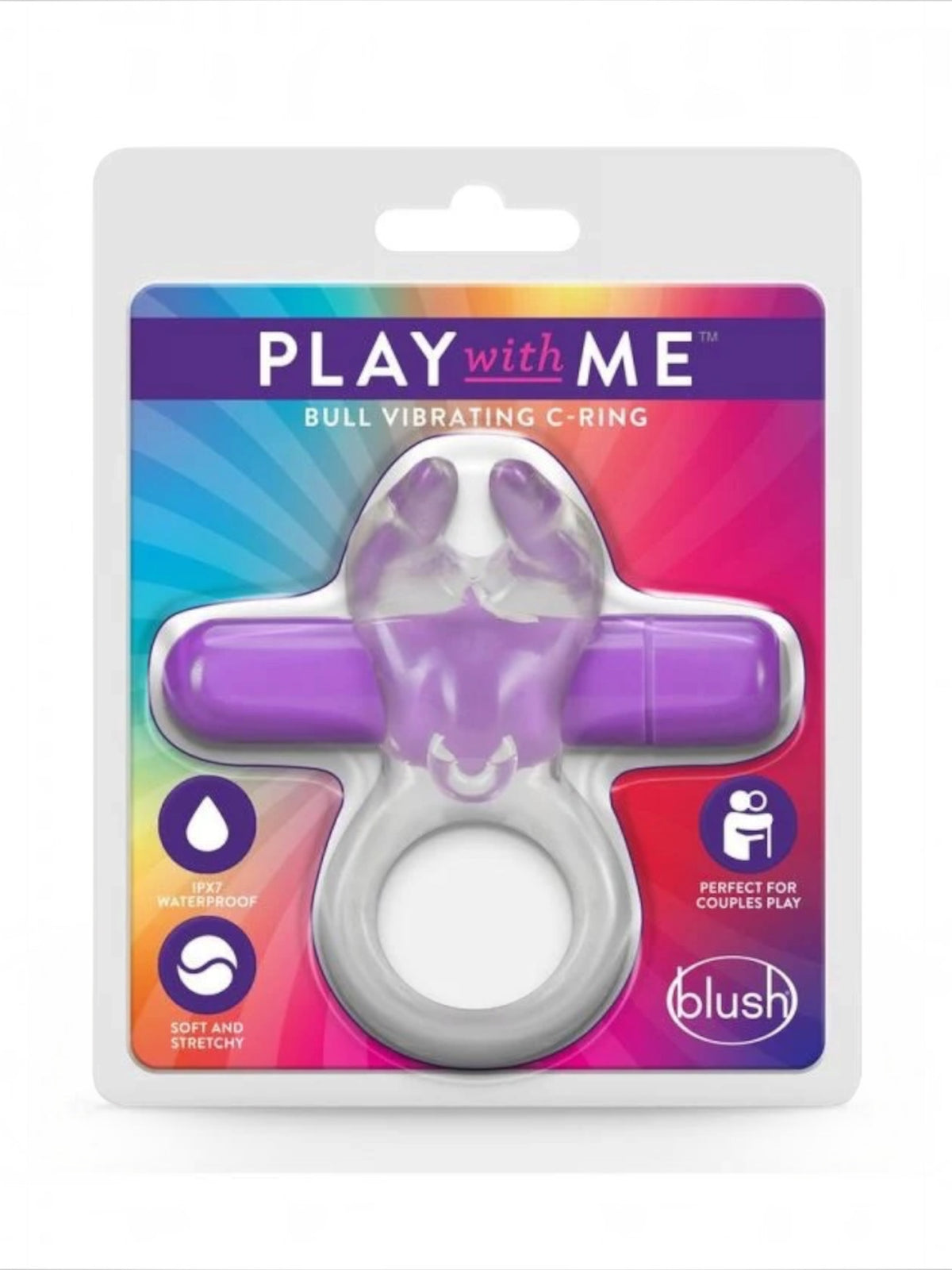 Joue avec moi - Anneau vibrant pour pénis Bull - Violet