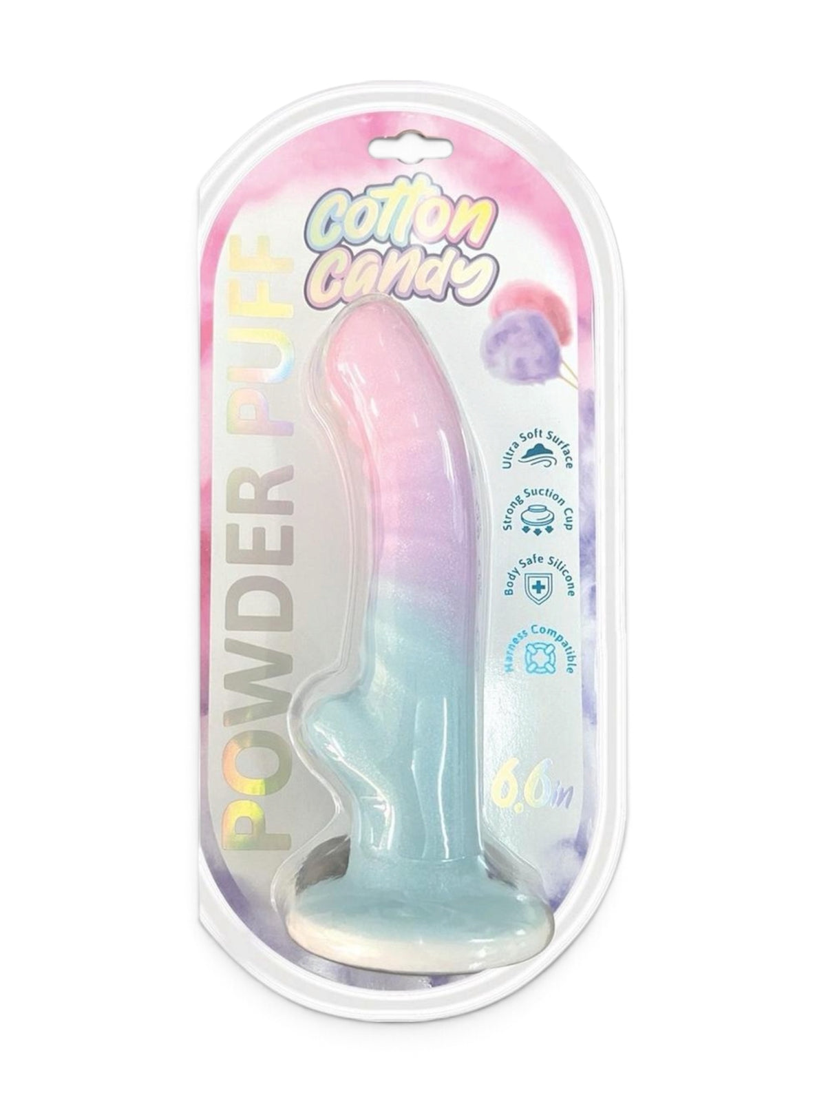 Hott Cotton Candy Powder Puff 6.6" Dildo