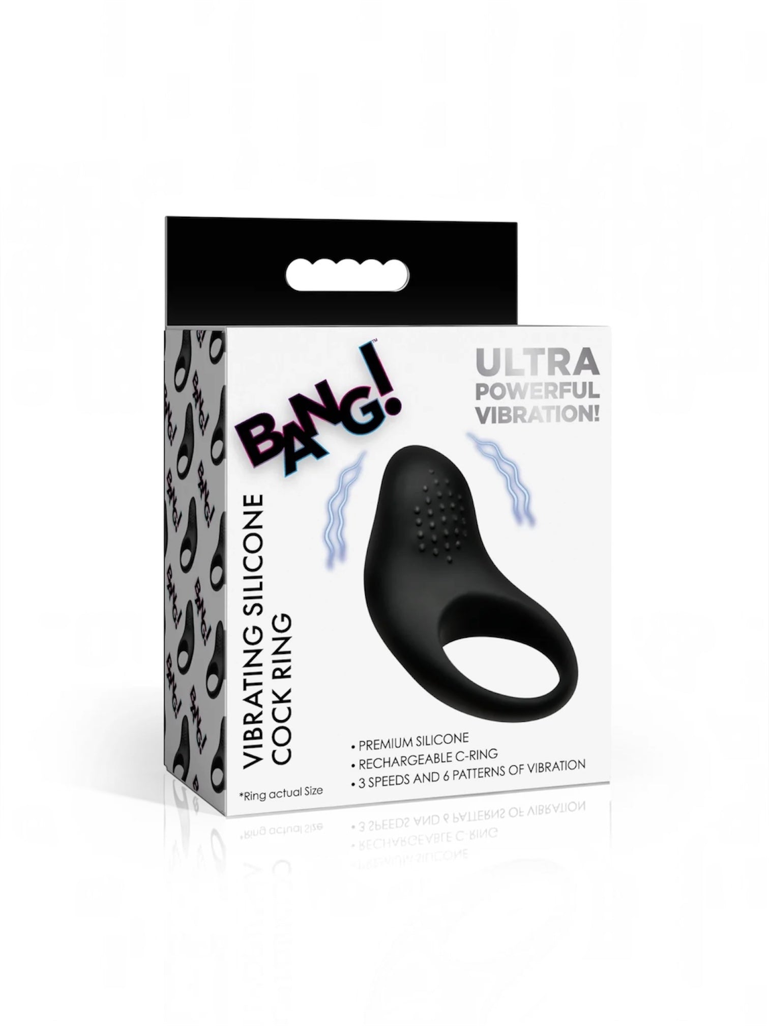 Vibrating Silicone Cock Ring - Black