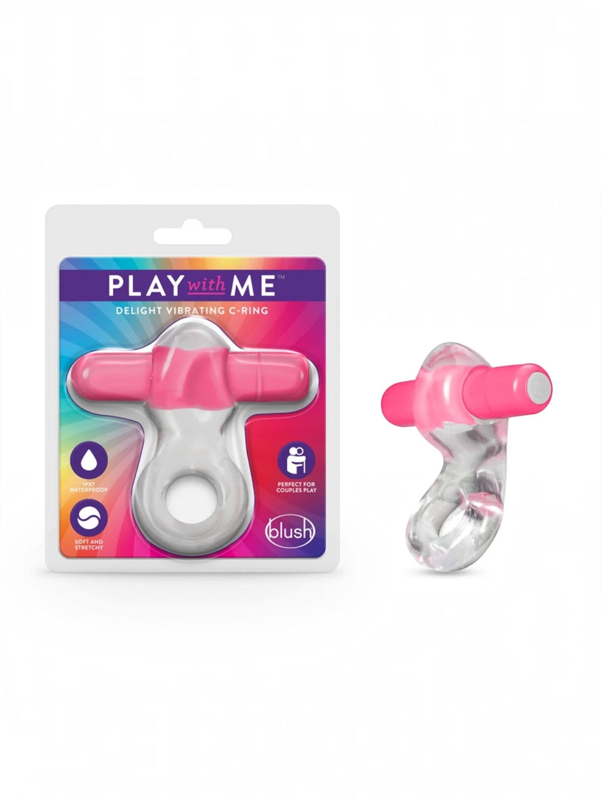 Play With Me – Delight Vibrating C-Ring – Pink