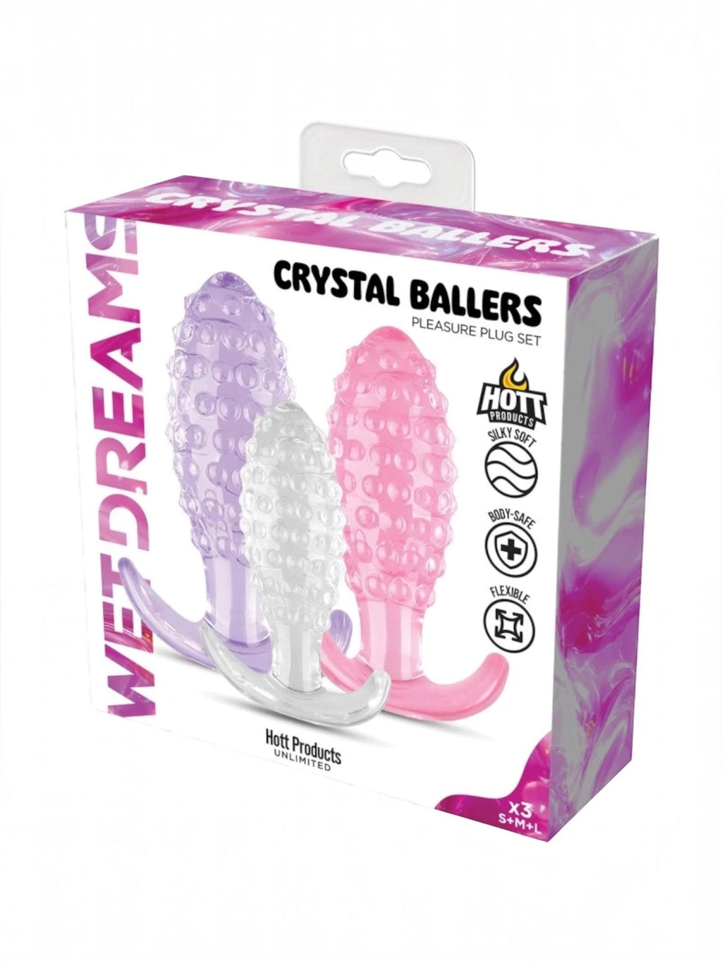 Wet Dreams - Plugs Anaux Boules de Cristal Lot de 3