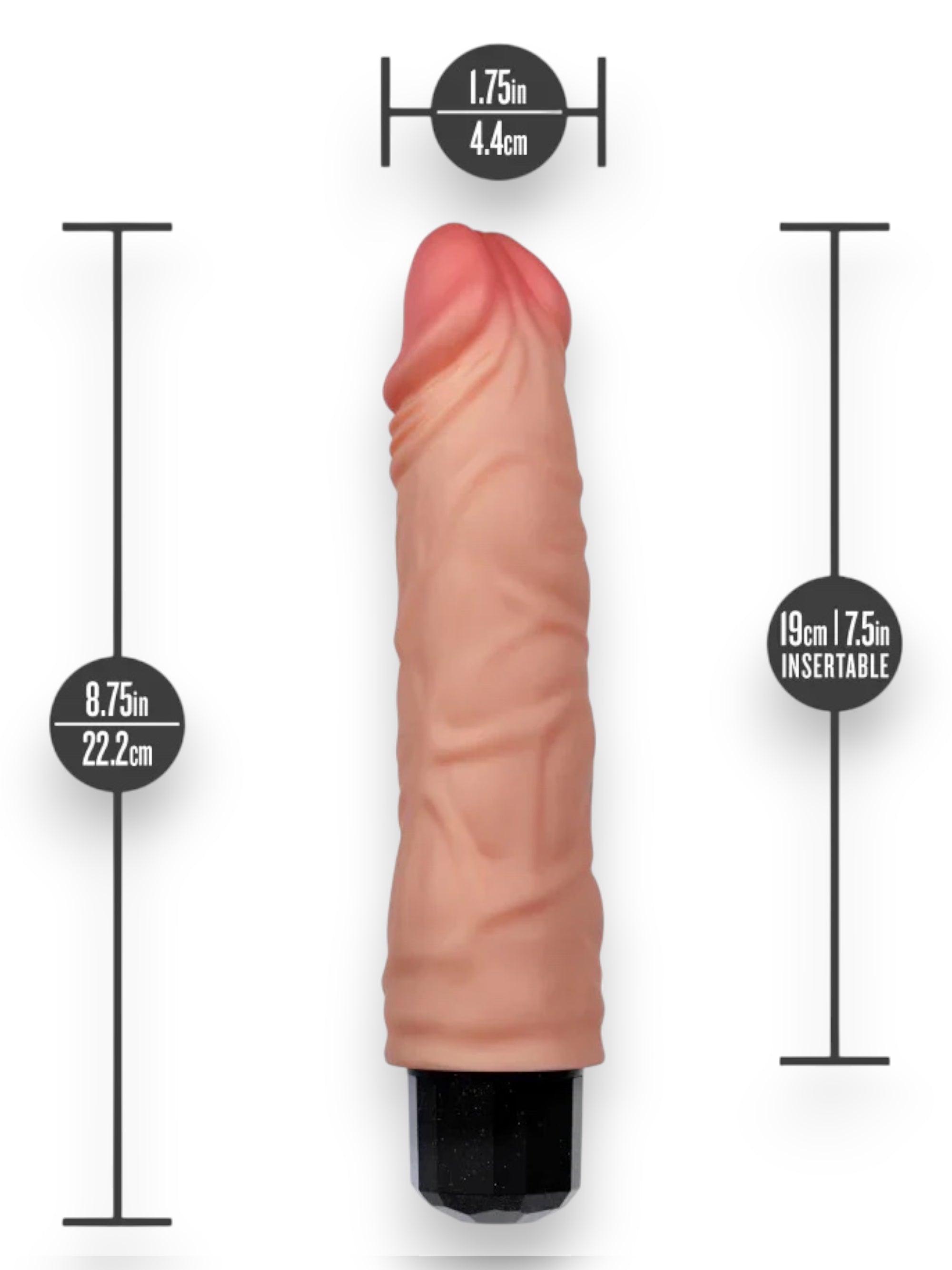 Dr. Skin® Dr. Hunt Realistic Vibrating Dildo – 8.75"