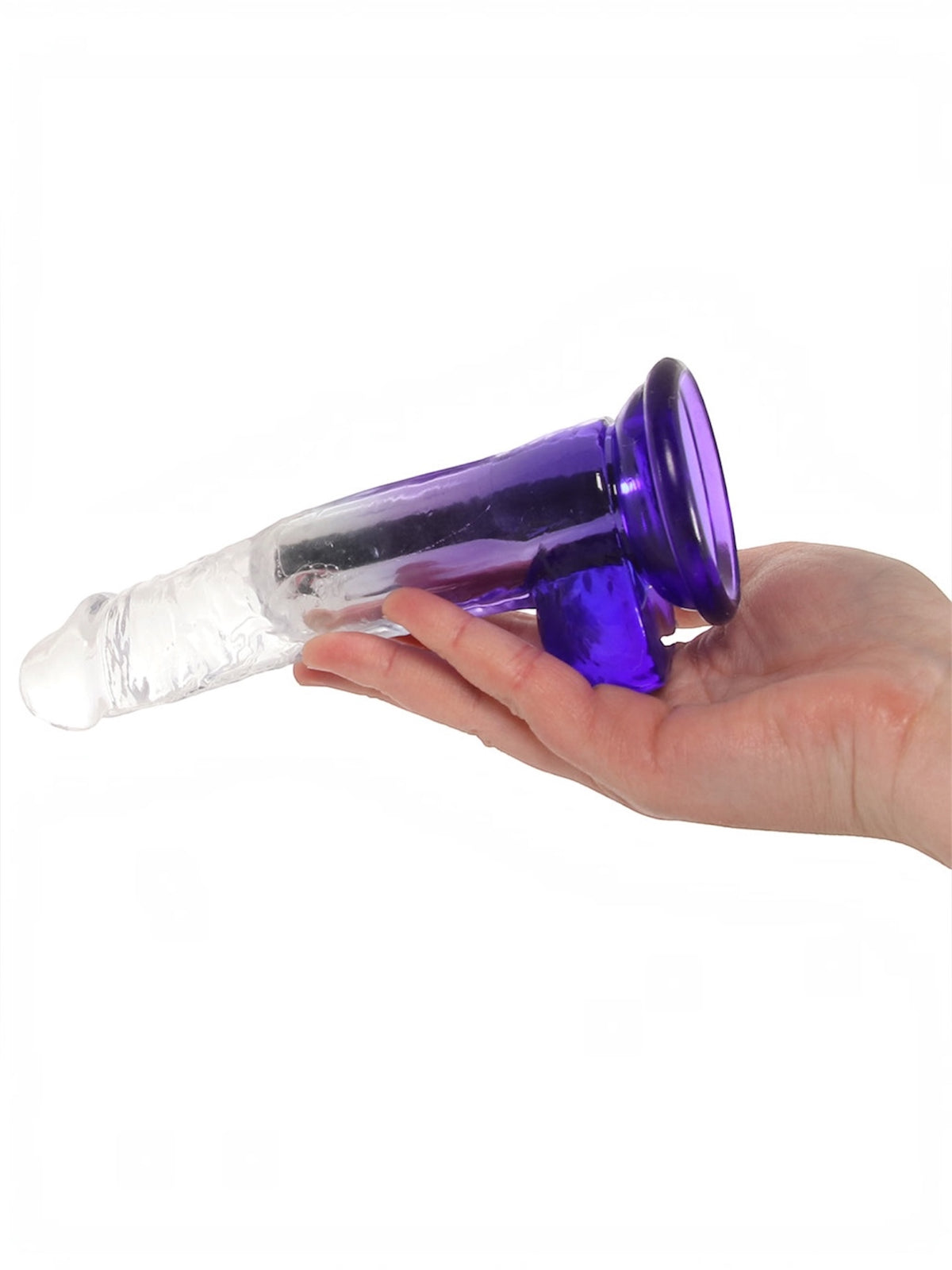 Dream Boy 7" Rechargeable Vibrating Dildo – Clear/Lavender