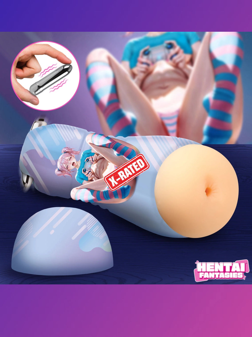 Haruka the Gamer Girl Vibrating Ass Stroker