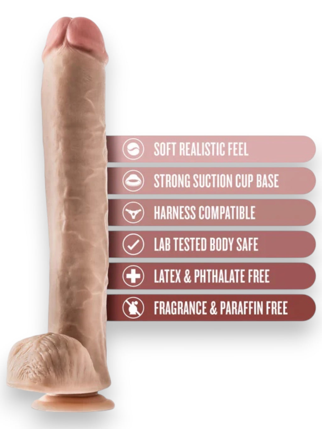 Hung Rider By Blush® Bruno Realistic Dildo – Beige 14"