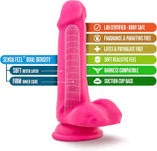 Neo - 6 Inch Dual Density Cock With Balls - Neon P