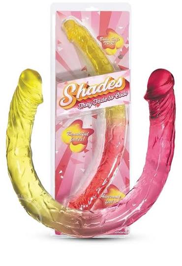 Shades Pink and Yellow 17" double dong