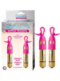 Seduce Me Vibrating Silicone Nipple Teasers - Pink & Gold
