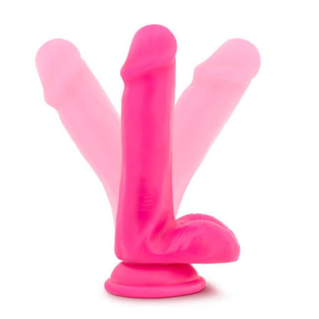 Neo - 6 Inch Dual Density Cock With Balls - Neon P