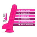 Neo - 7 Inch Dual Density Cock With Balls - Neon Pink