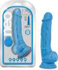 Neo - 7 Inch Dual Density Cock With Balls - Neon Blue