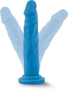 Neo - 7 Inch Dual Density Cock With Balls - Neon Blue