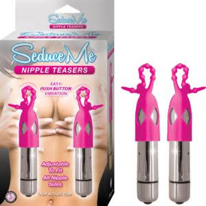 Seduce Me Vibrating Silicone Nipple Teasers - Pink