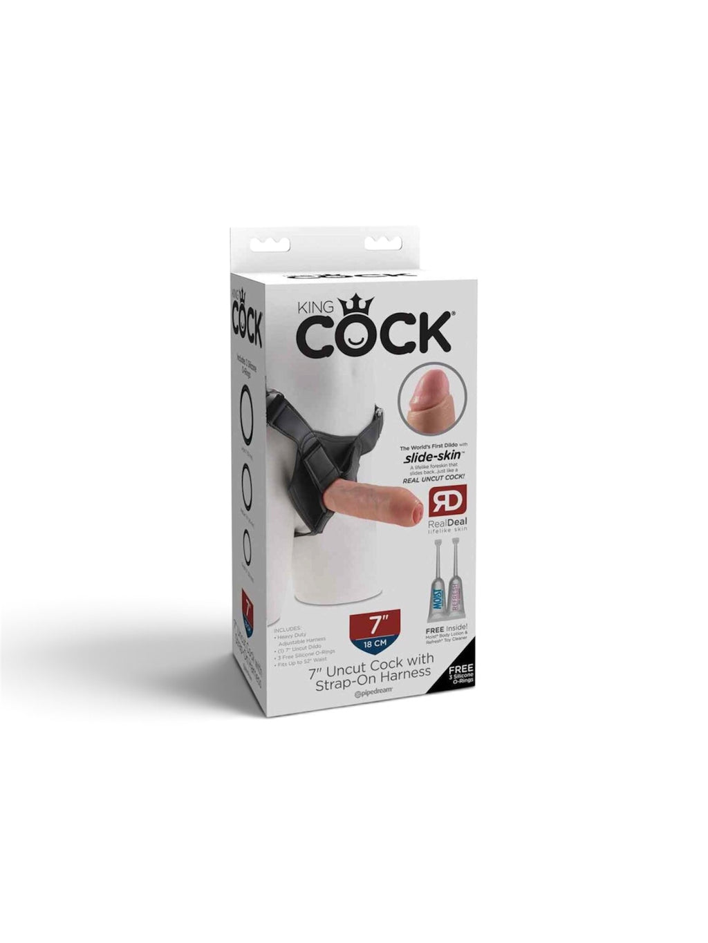 KC 7 Inch Cock Uncut Strap-On