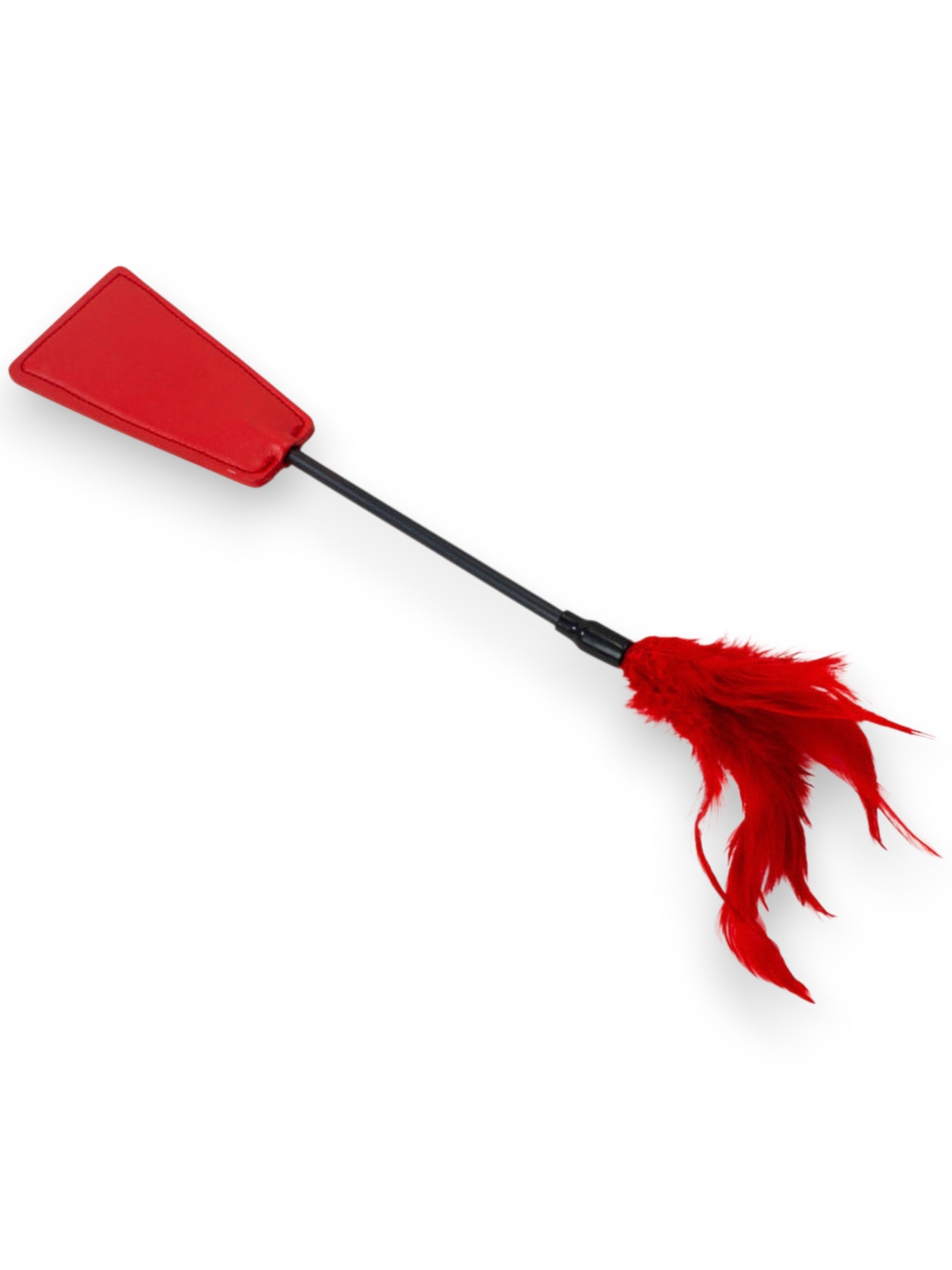 Kink Curious Blackout Mask and Tickler Crop - Red