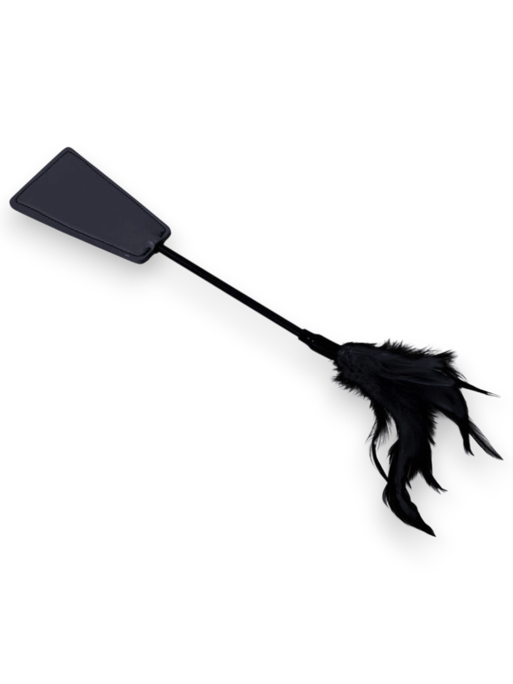 Kink Curious Blackout Mask and Tickler Crop - Black