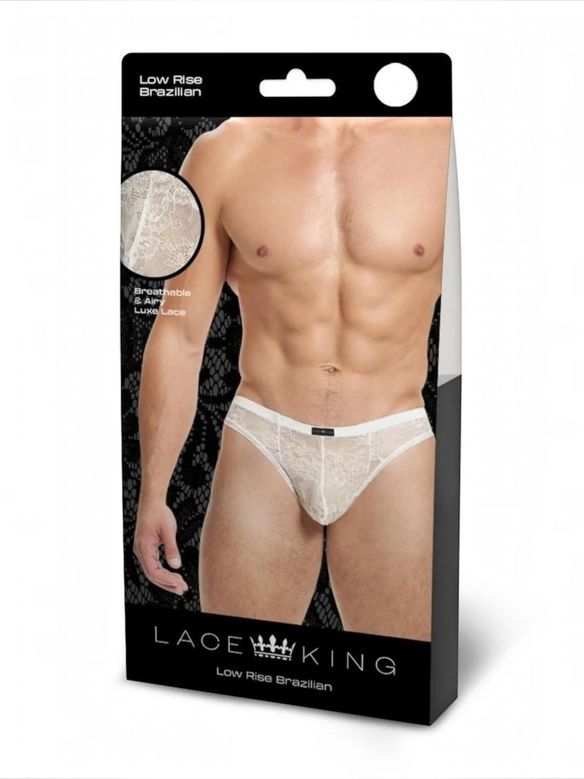 LACE KING Lace Bikini – White