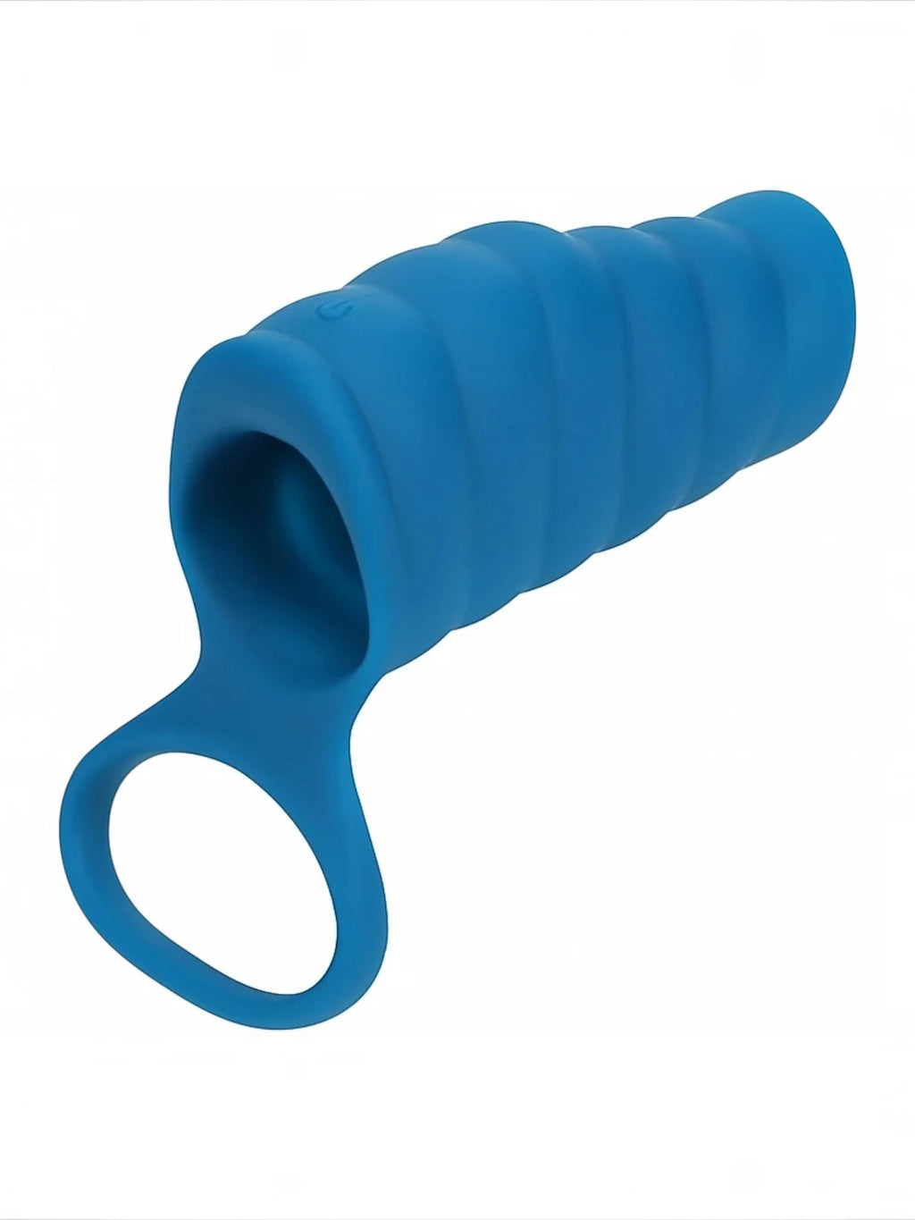 LEVELZ – Vibrating Ribbed Silicone Cock Sleeve & Ball Ring – Teal