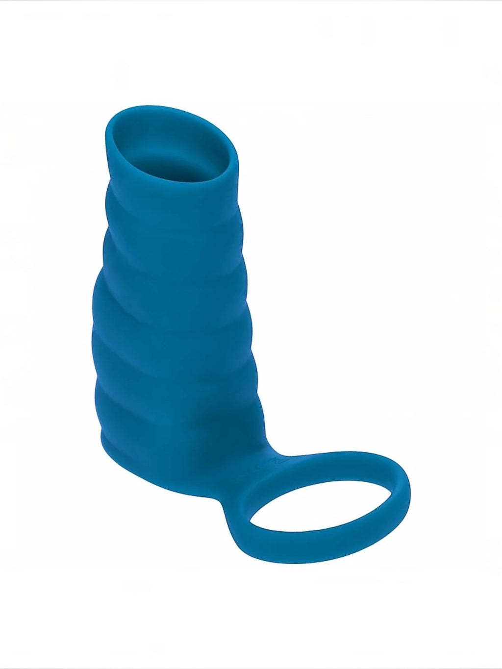 LEVELZ – Vibrating Ribbed Silicone Cock Sleeve & Ball Ring – Teal