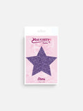 Naughty Glitter Purple Star Nipple Pasties – Reusable Adhesive Covers