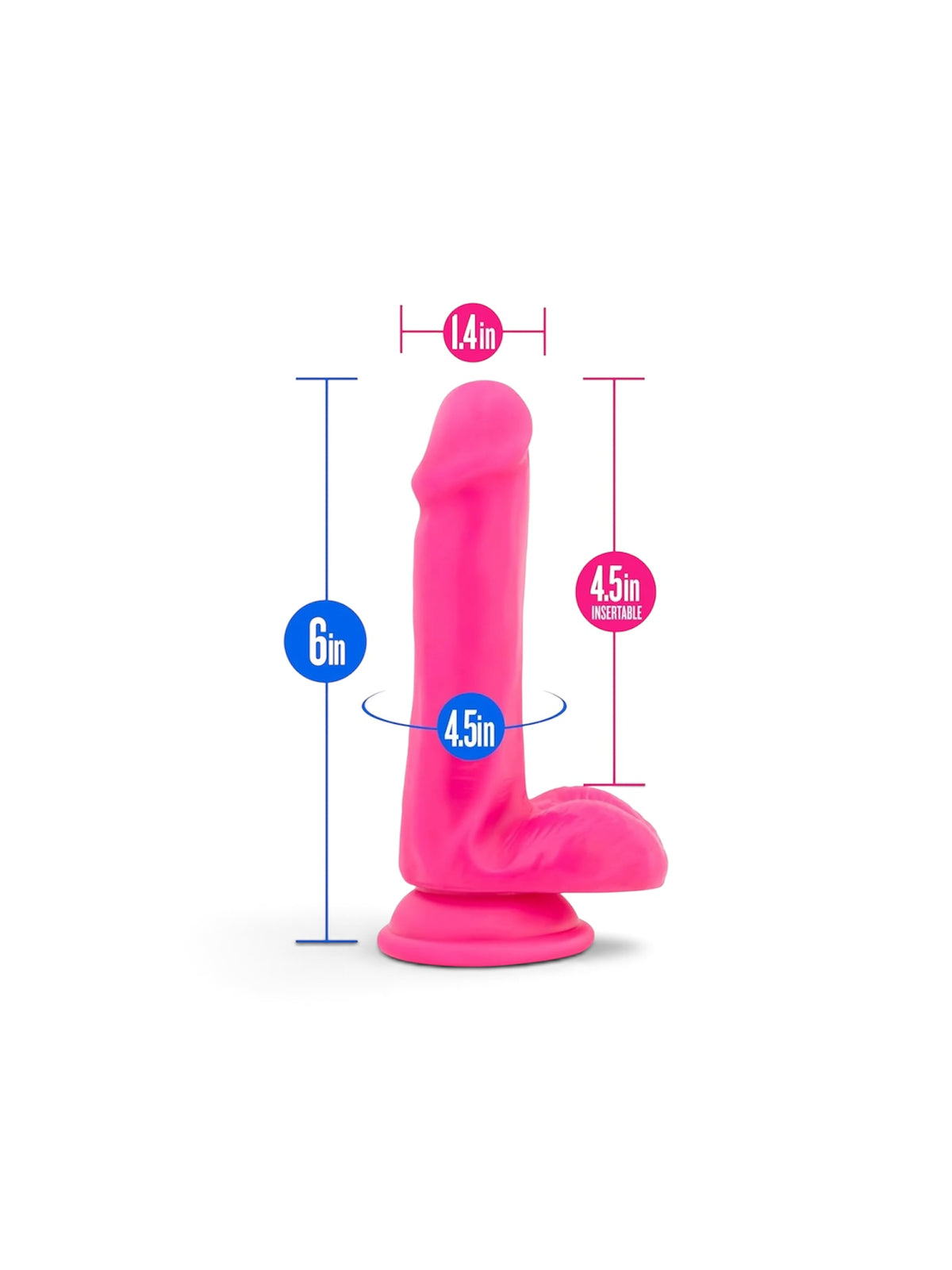 Neo - 6 Inch Dual Density Cock With Balls - Neon P