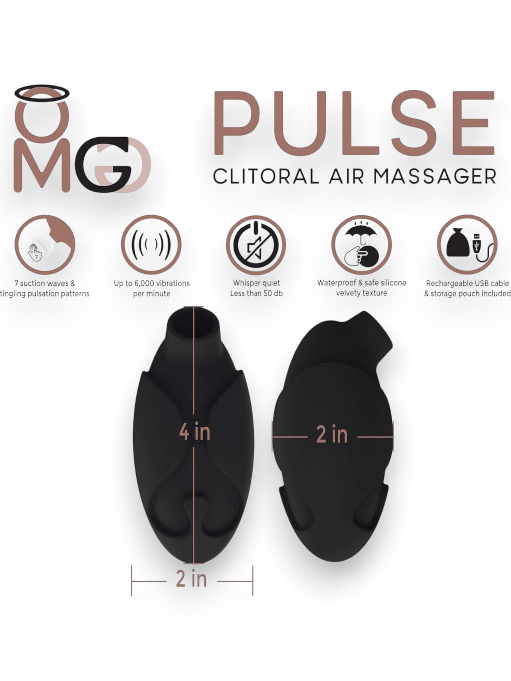OMG Pulse Rechargeable Clitoral Air Massager Recharge
