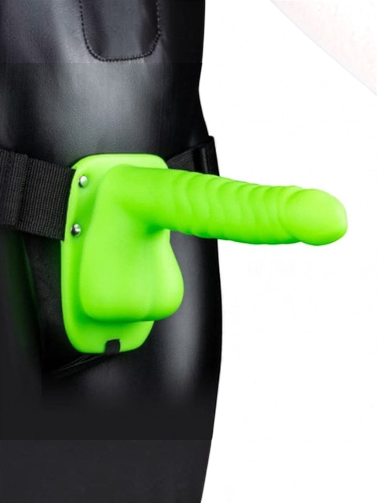 OUCH! Ribbed Hollow Strap-On – Glow