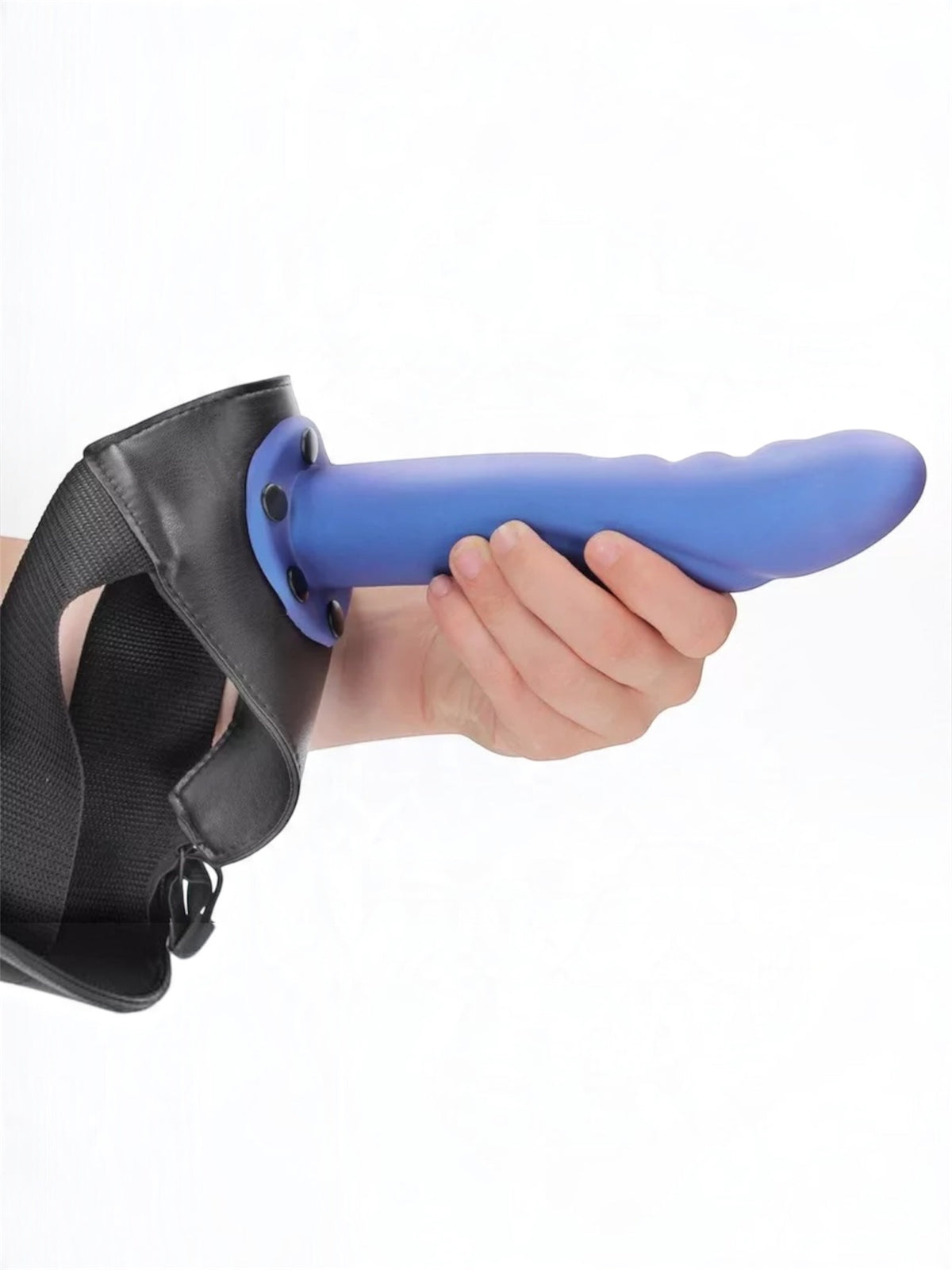 OUCH! Curved Hollow Strap-On – Blue