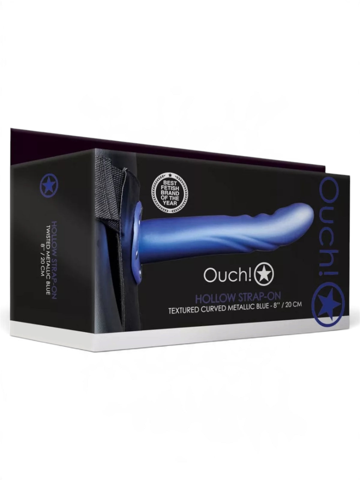 OUCH! Curved Hollow Strap-On – Blue