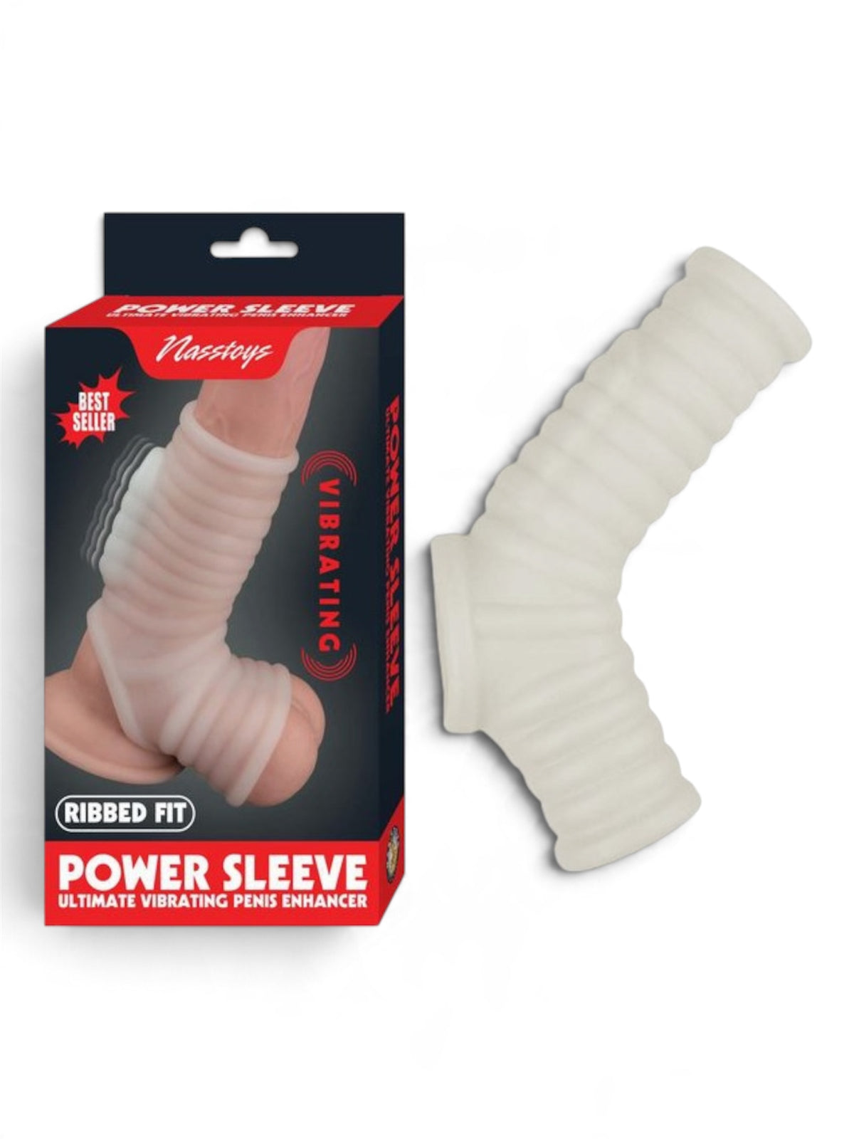 Nasstoys Power Sleeve Ribbed – White