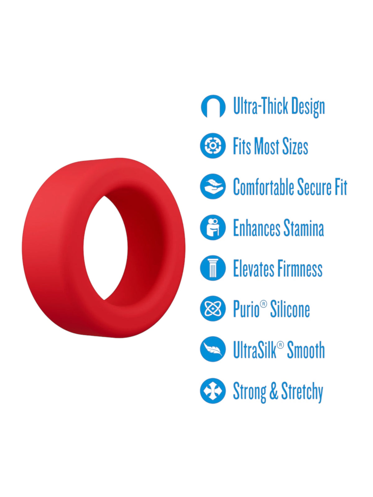 Blush Performance Plus Pursuit Cock Ring – Red Silicone