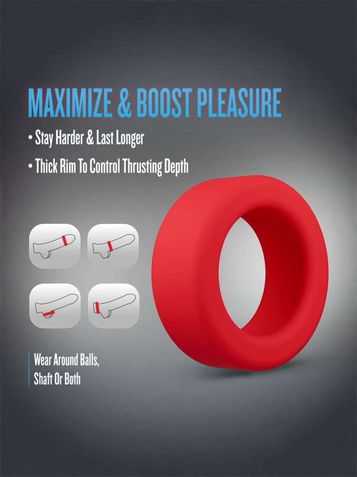 Blush Performance Plus Pursuit Cock Ring – Red Silicone