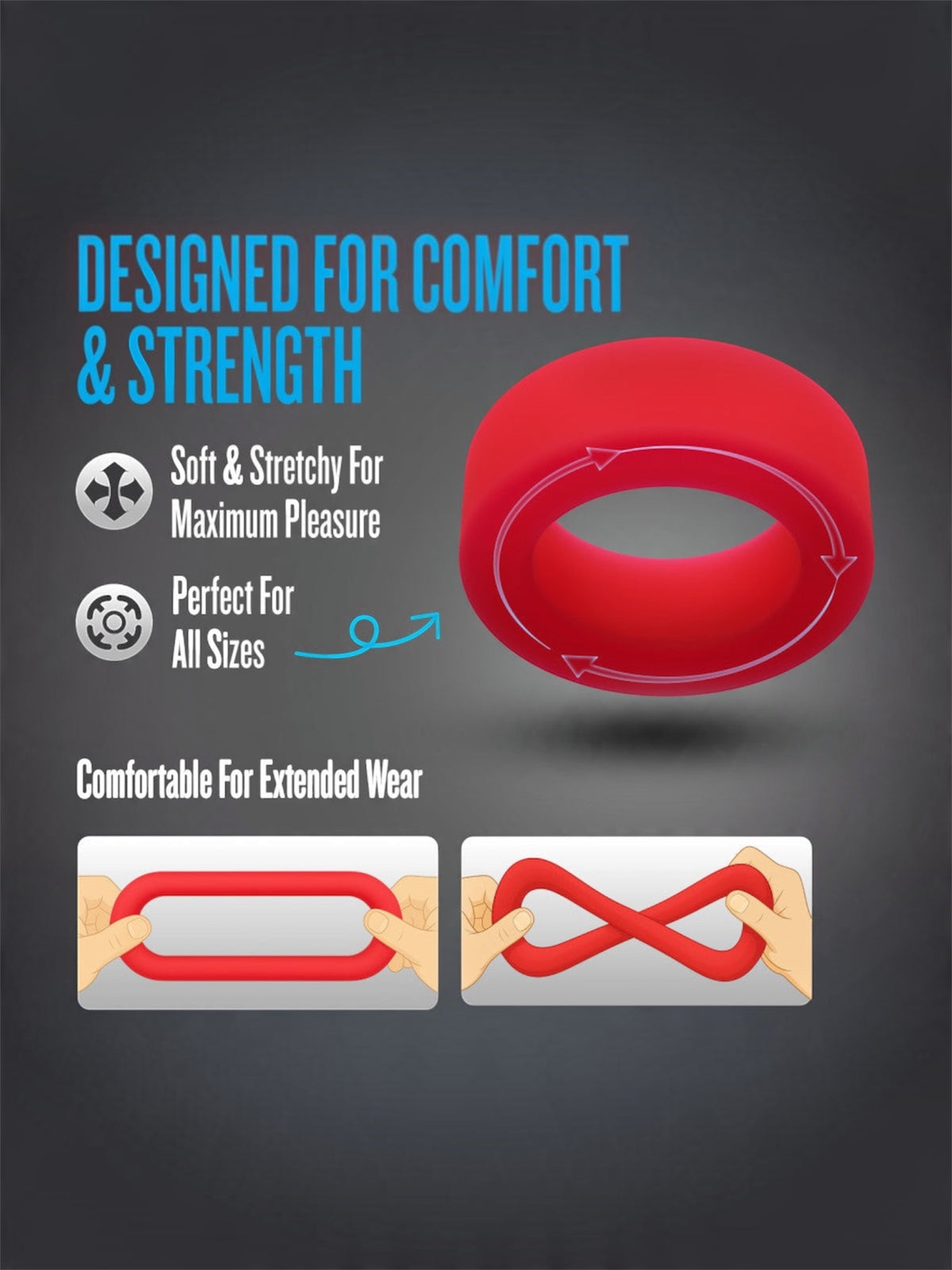 Blush Performance Plus Pursuit Cock Ring – Red Silicone
