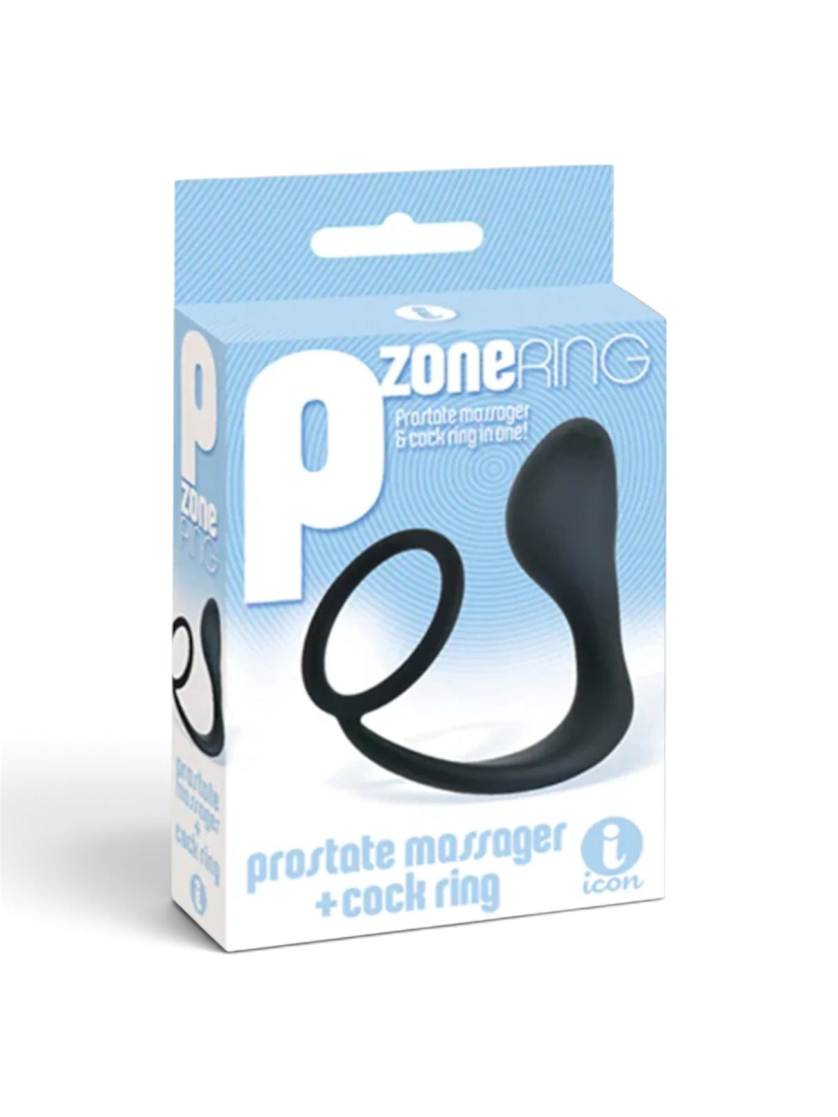 The 9's P-Zone Silicone Prostate Massager & Cock Ring – Black