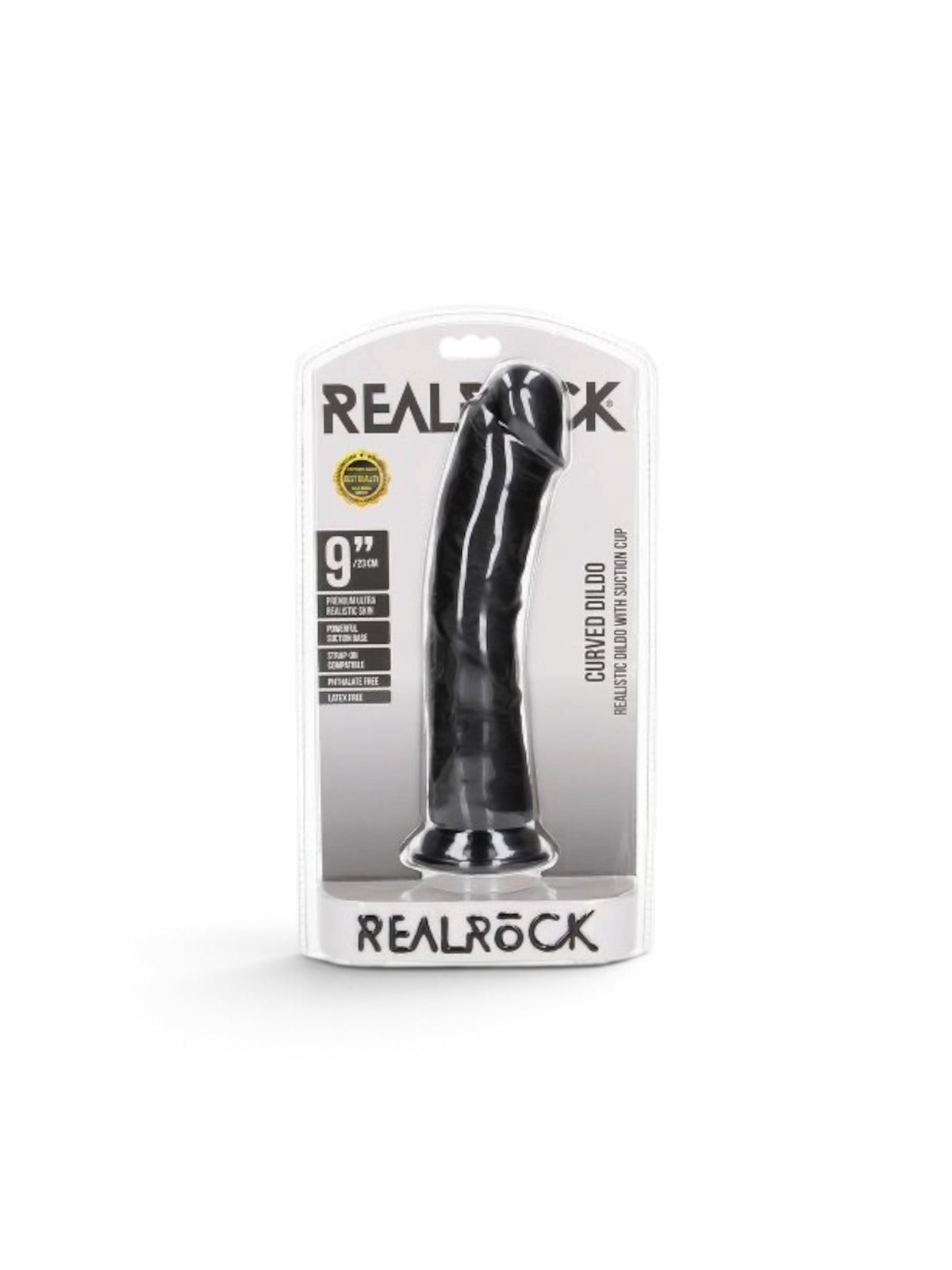 REALROCK Rubber Curved Realistic Dildo without Balls 9"