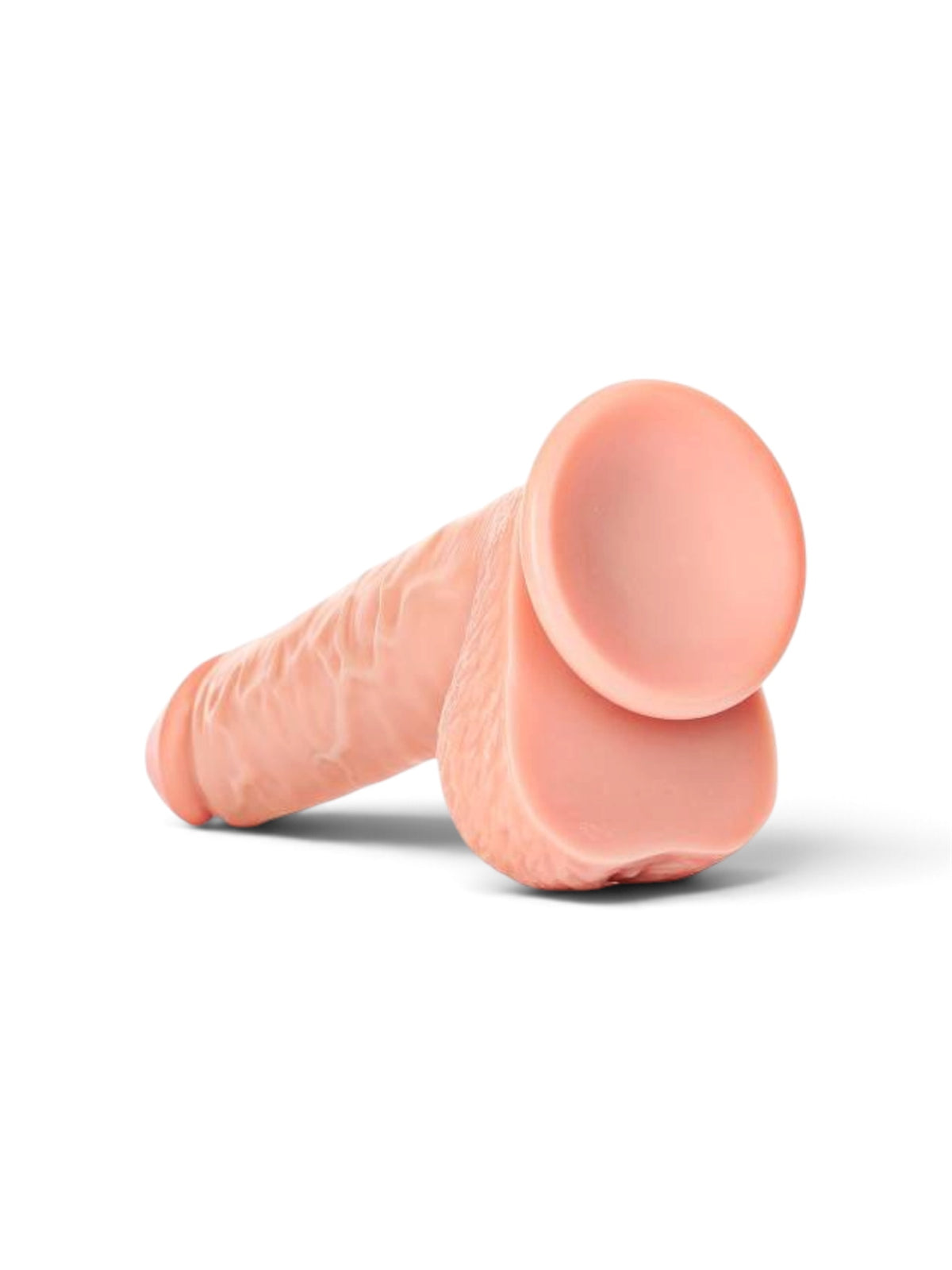 REALROCK Rubber Straight Realistic Dildo with Balls & Suction Cup 9"