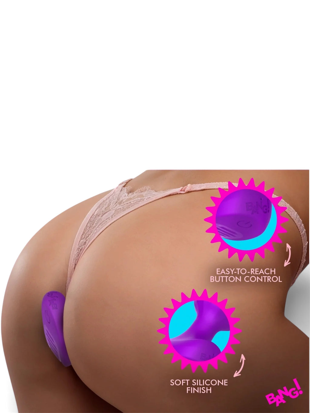 Ribbed Vibrating Silicone Butt Plug – Purple